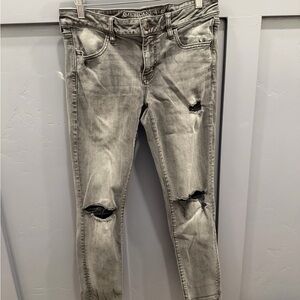 American Eagle Outfitters Women's Ripped Skinny Jeans - Gray